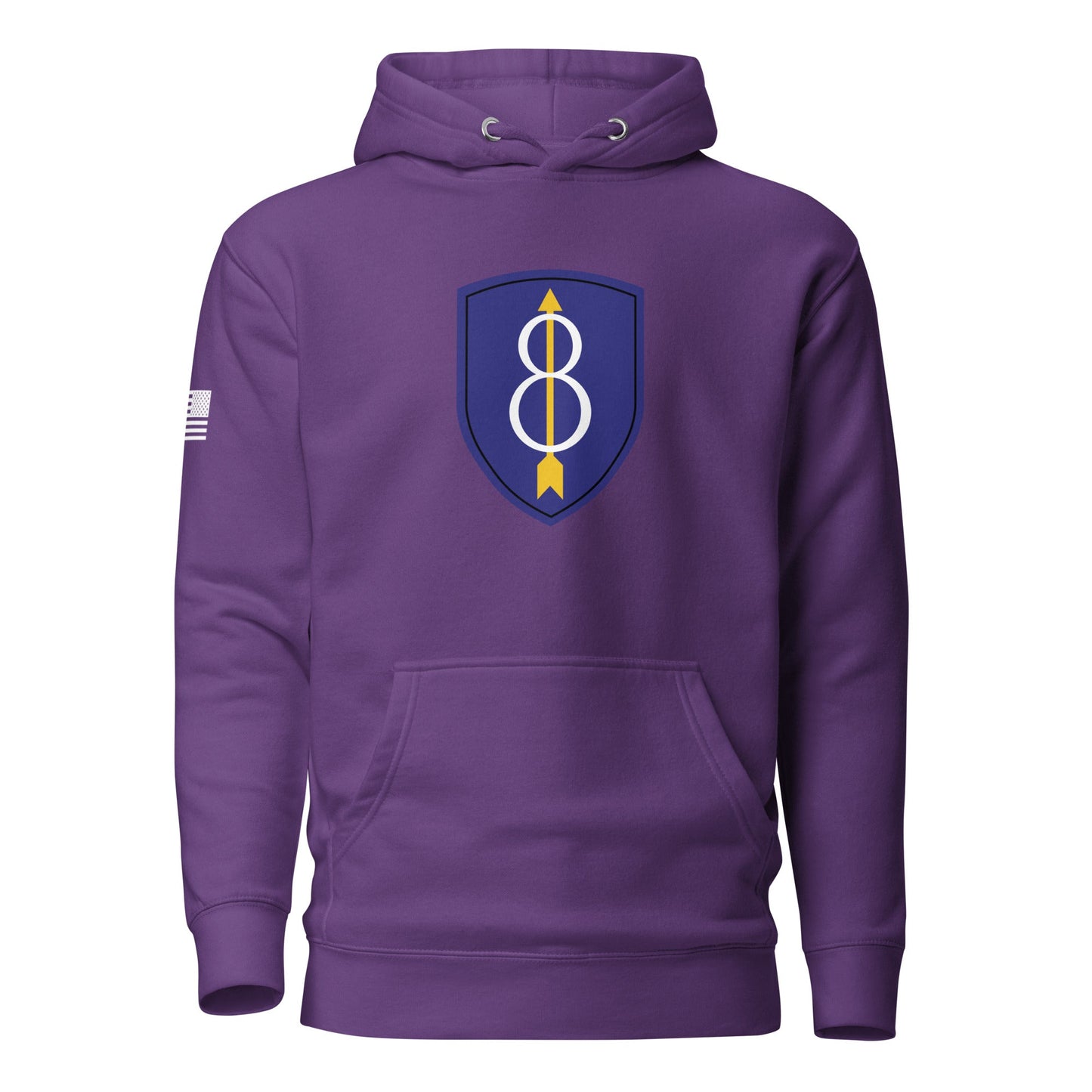 8th Infantry Division Insignia ("Pathfinder") | Premium Cotton Hoodie Cotton Hoodie Gun Beaver Purple S