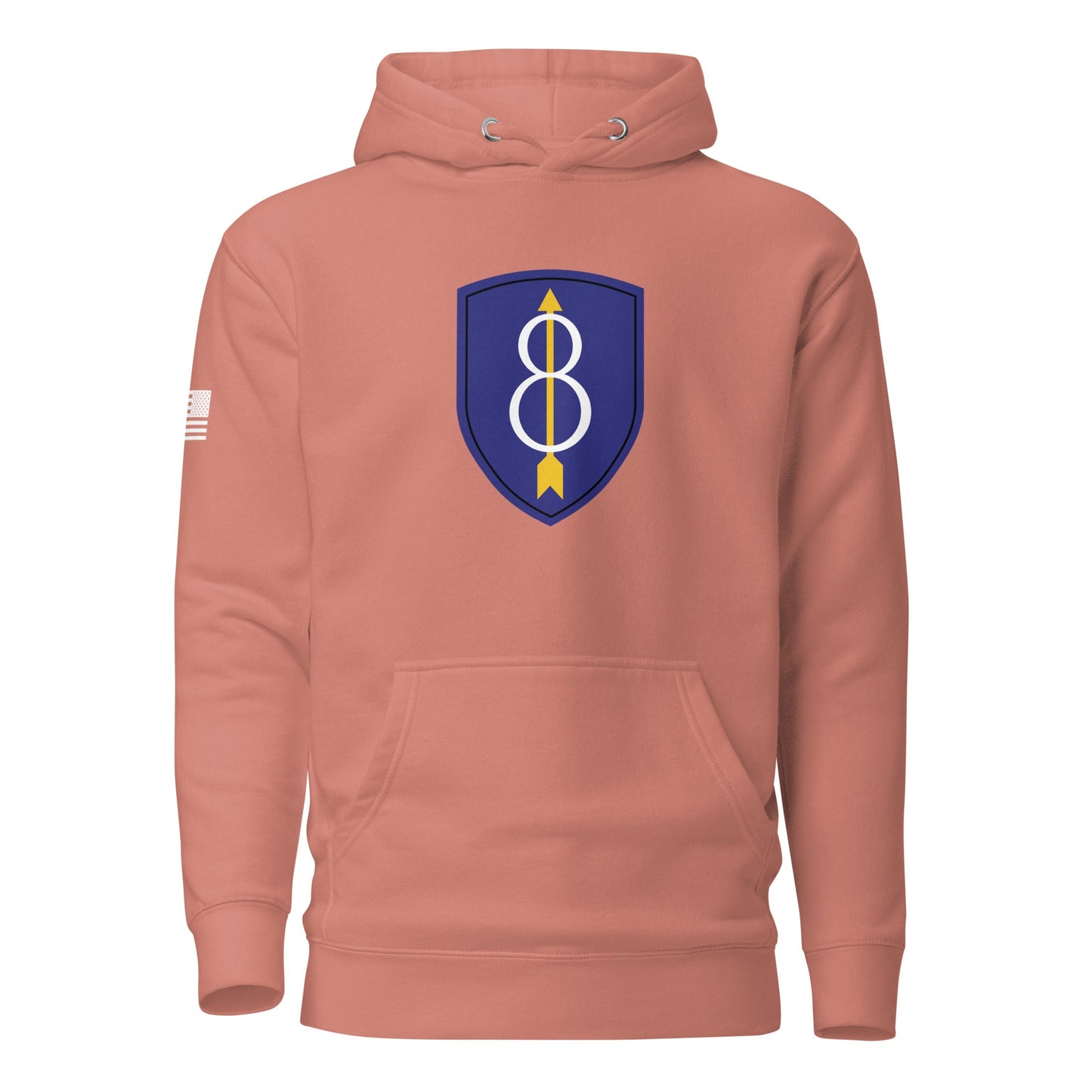 8th Infantry Division Insignia ("Pathfinder") | Premium Cotton Hoodie Cotton Hoodie Gun Beaver Dusty Rose S