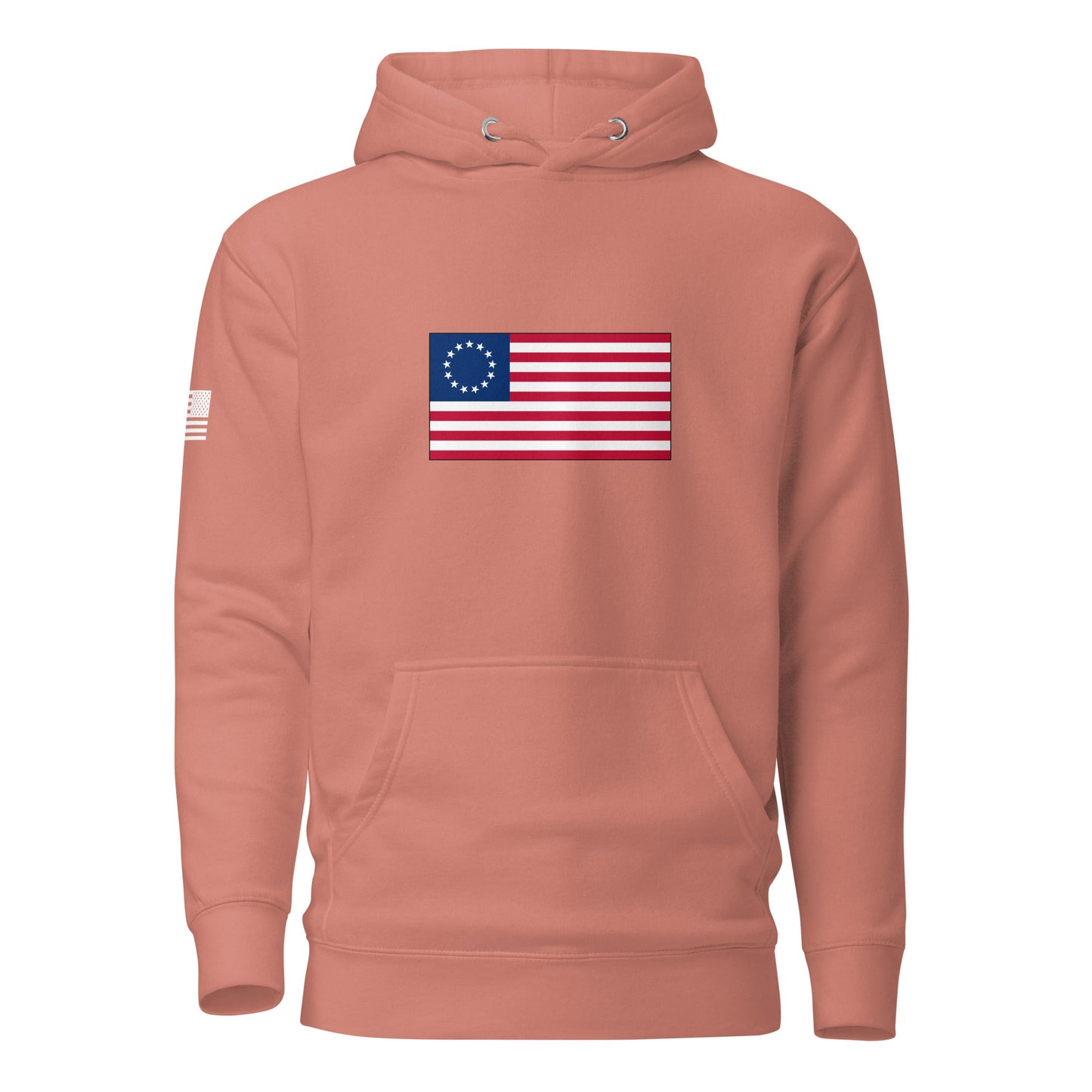 Betsy Ross Flag | Premium Cotton Hoodie Cotton Hoodie Gun Beaver Dusty Rose S