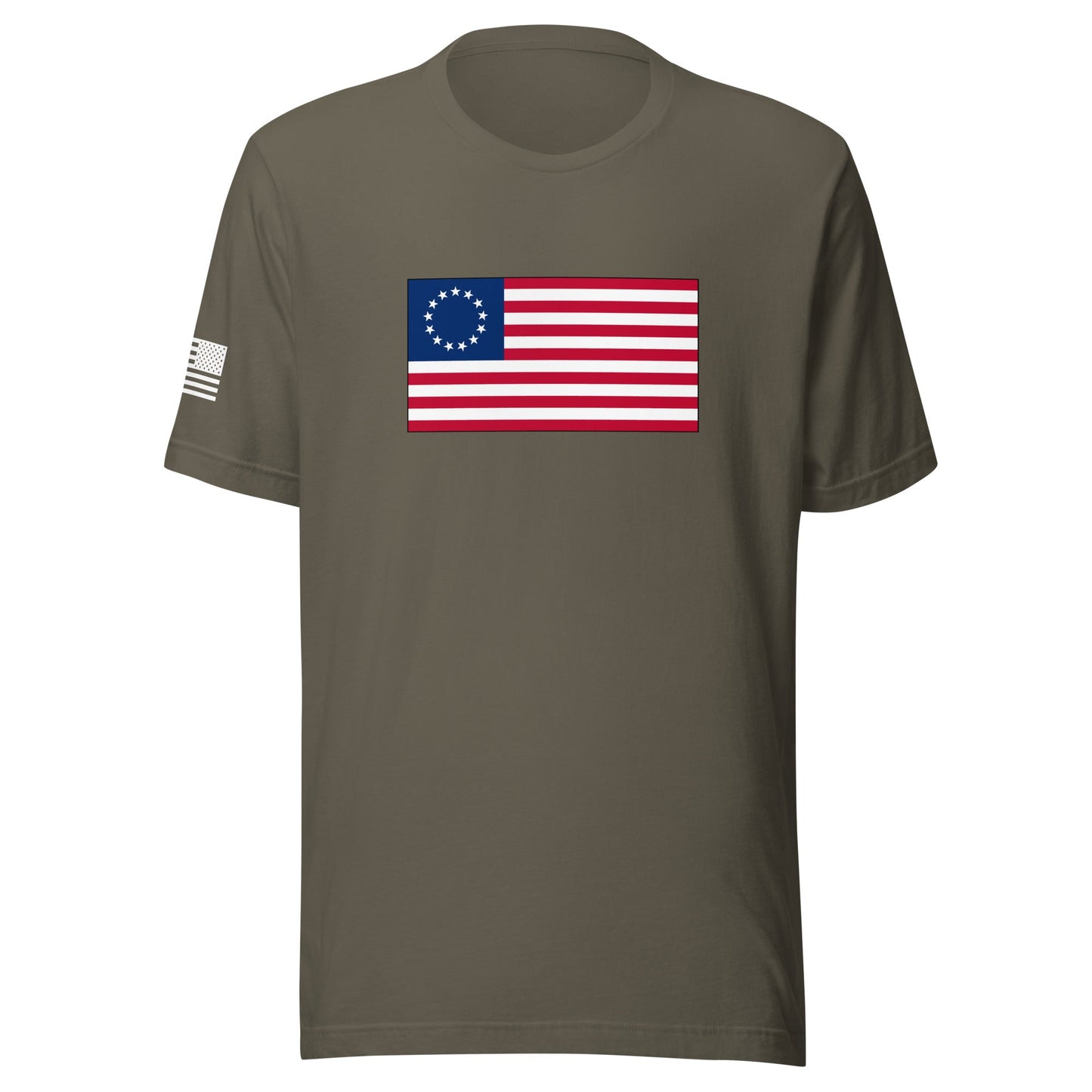 Betsy Ross Flag | Short Sleeve Jersey T-Shirt | Bella + Canvas T-Shirt Gun Beaver Army S