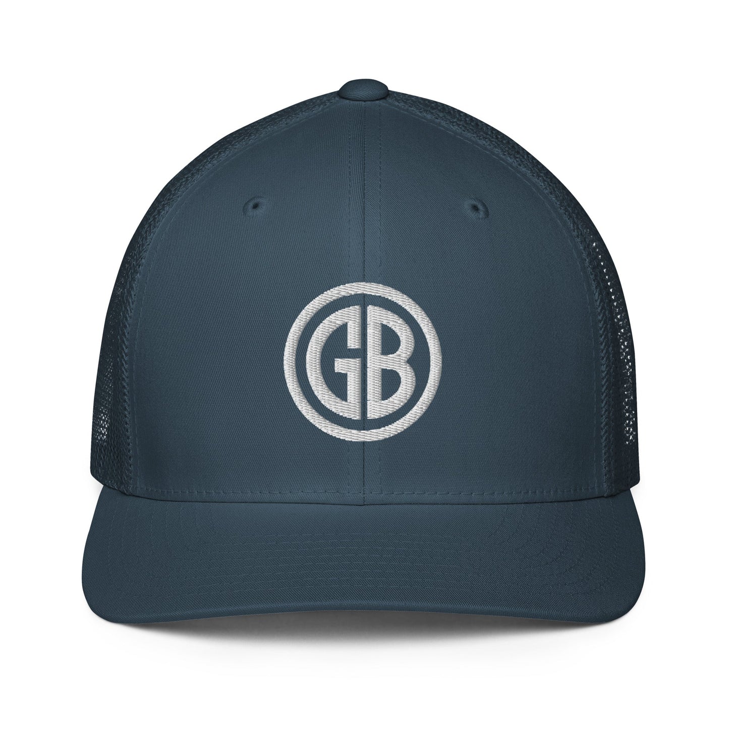 Embroidered Gun Beaver Logo | Closed-Back Trucker Cap | Flexfit 6511 Flexfit 6511 Gun Beaver Navy