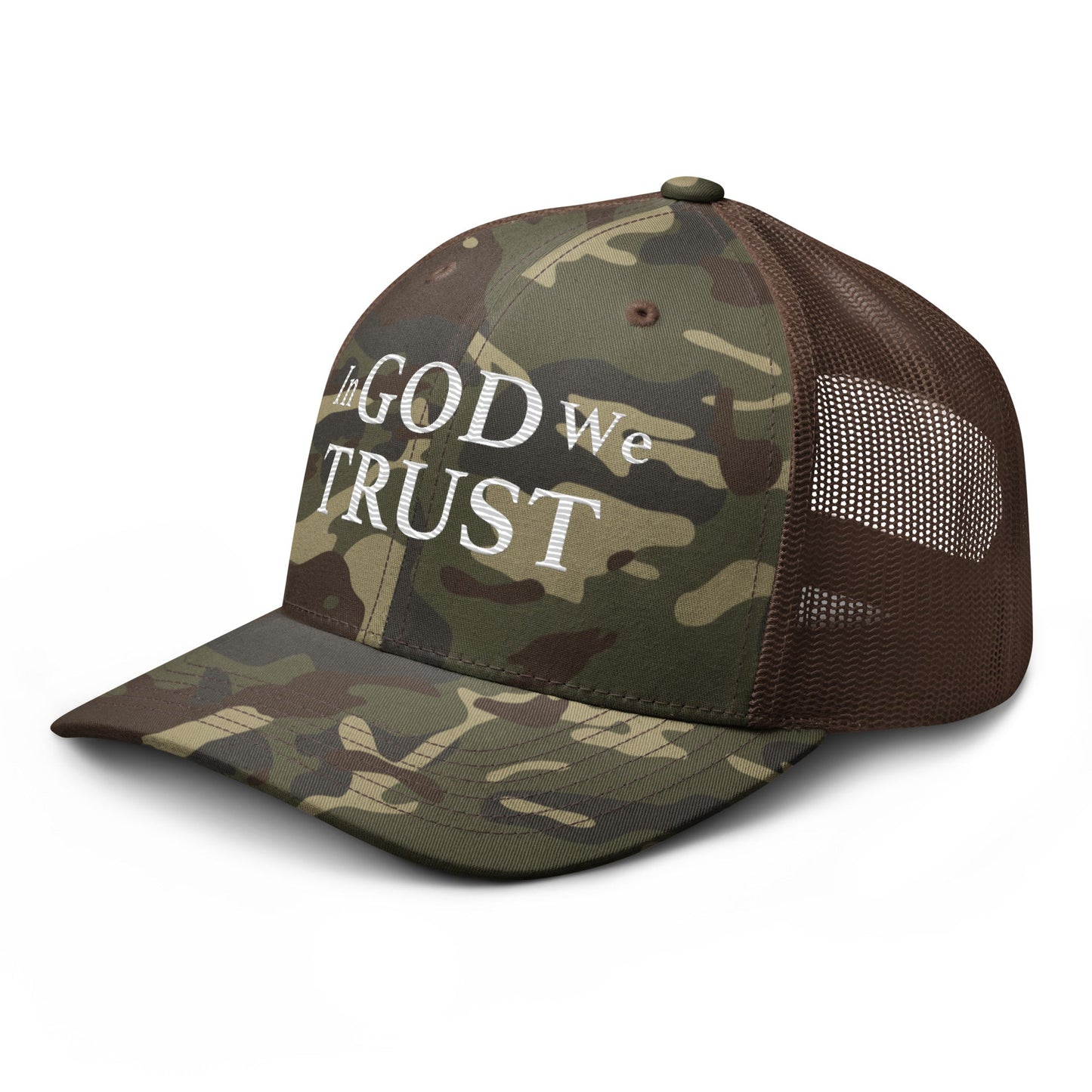 Embroidered "In God We Trust" | Camouflage Trucker Cap Camouflage Trucker Cap Gun Beaver