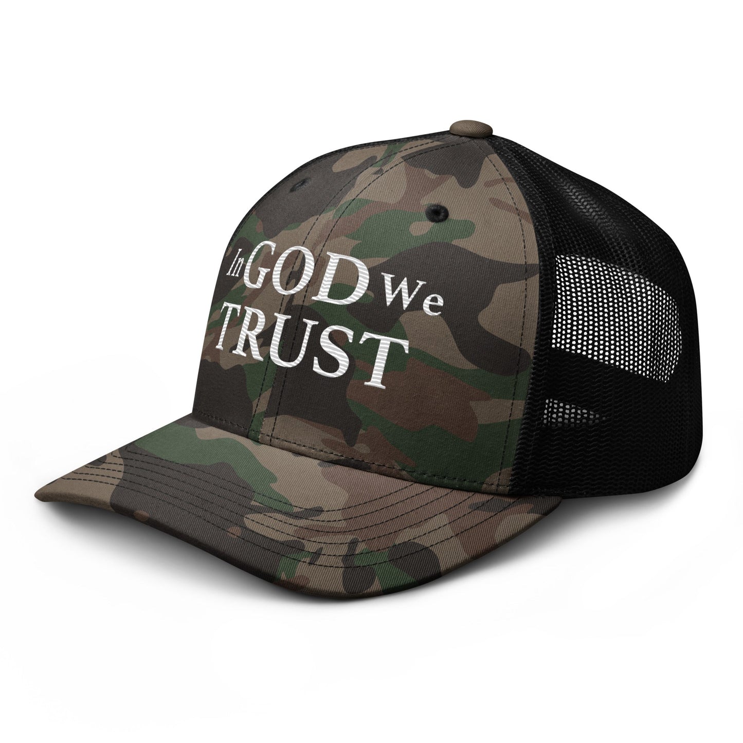 Embroidered "In God We Trust" | Camouflage Trucker Cap Camouflage Trucker Cap Gun Beaver
