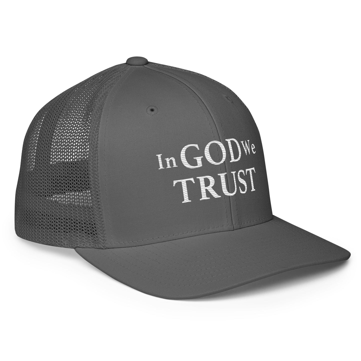 Embroidered "In God We Trust" | Closed-Back Trucker Cap | Flexfit 6511 Flexfit 6511 Gun Beaver