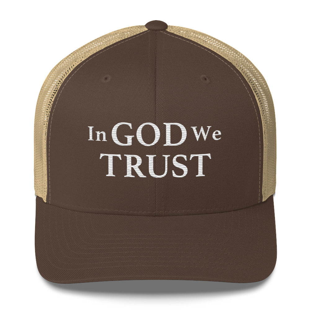 Embroidered "In God We Trust" | Retro Trucker Cap Retro Trucker Cap Gun Beaver Brown/ Khaki