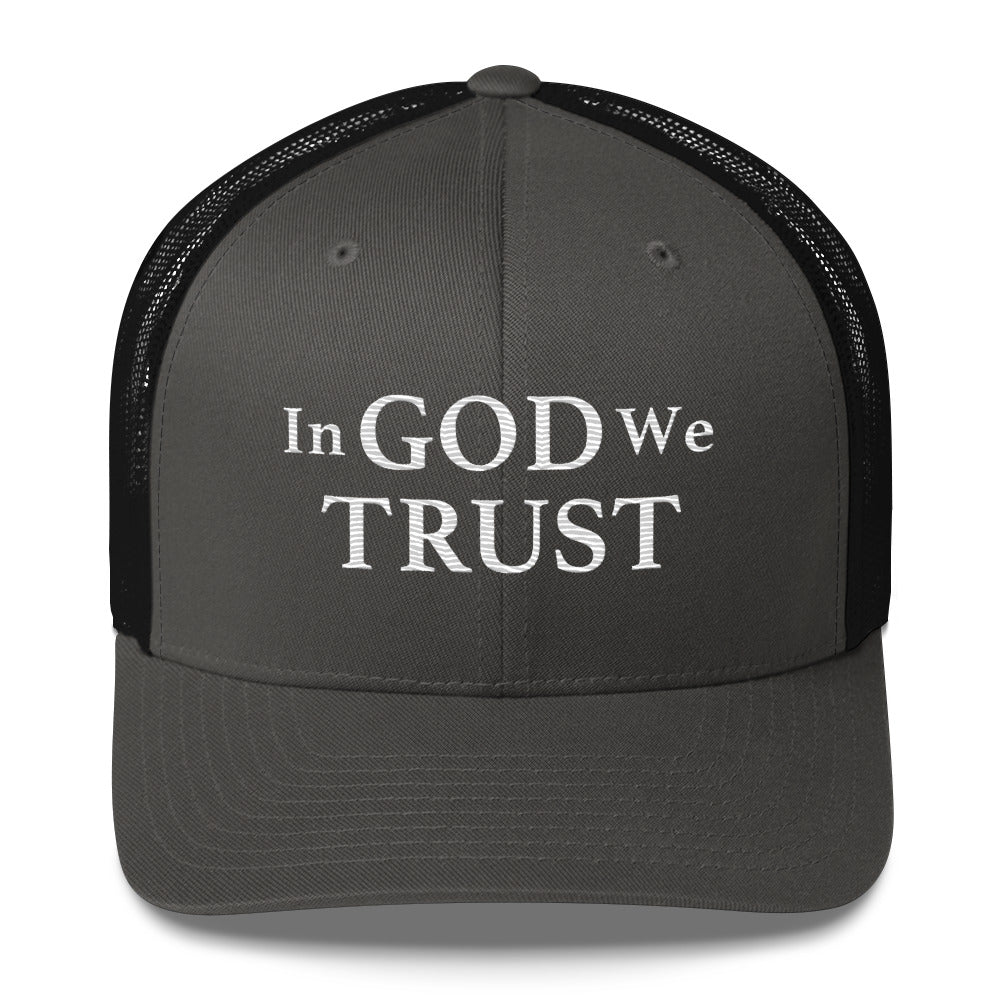 Embroidered "In God We Trust" | Retro Trucker Cap Retro Trucker Cap Gun Beaver Charcoal/ Black