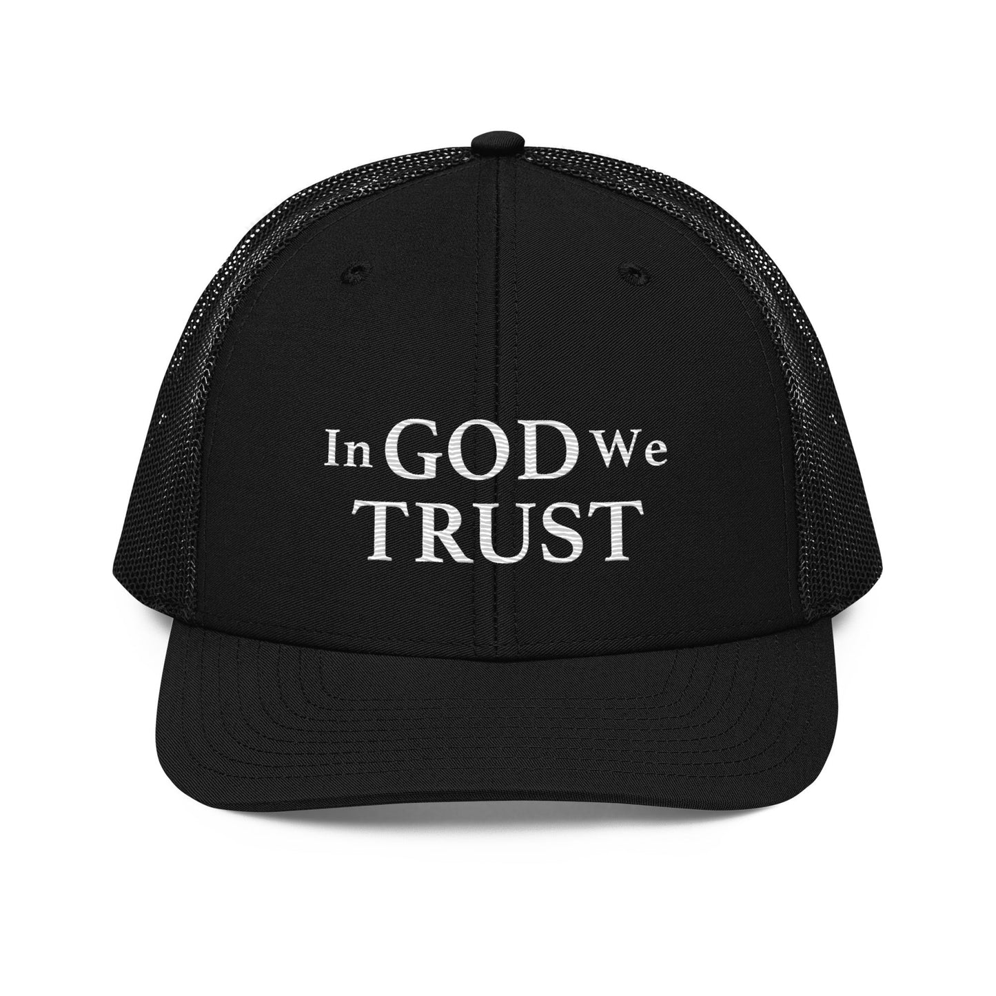 Embroidered "In God We Trust" | Snapback Trucker Cap | Richardson 112 Richardson 112 Gun Beaver Black