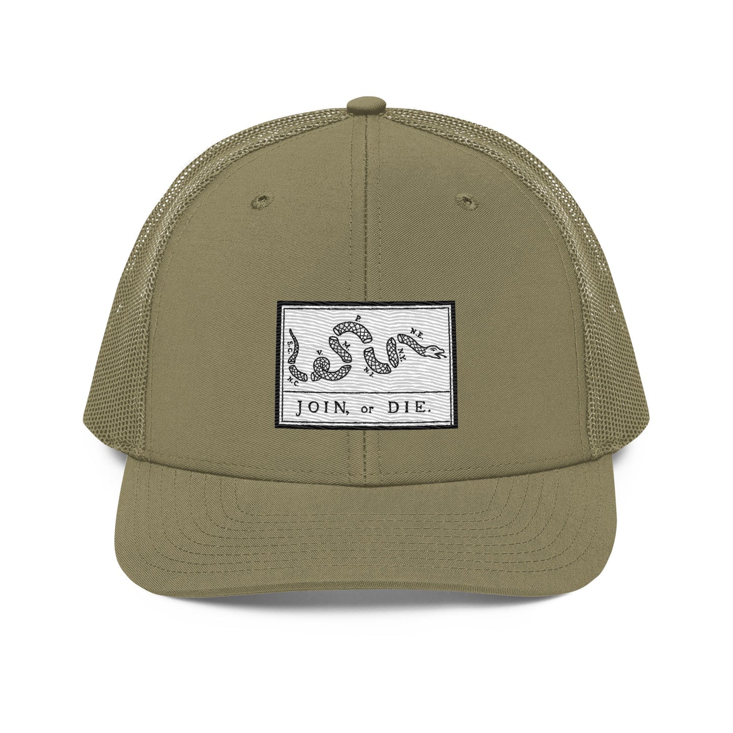 Embroidered “Join or Die" Flag | Snapback Trucker Cap | Richardson 112 Richardson 112 Gun Beaver Loden
