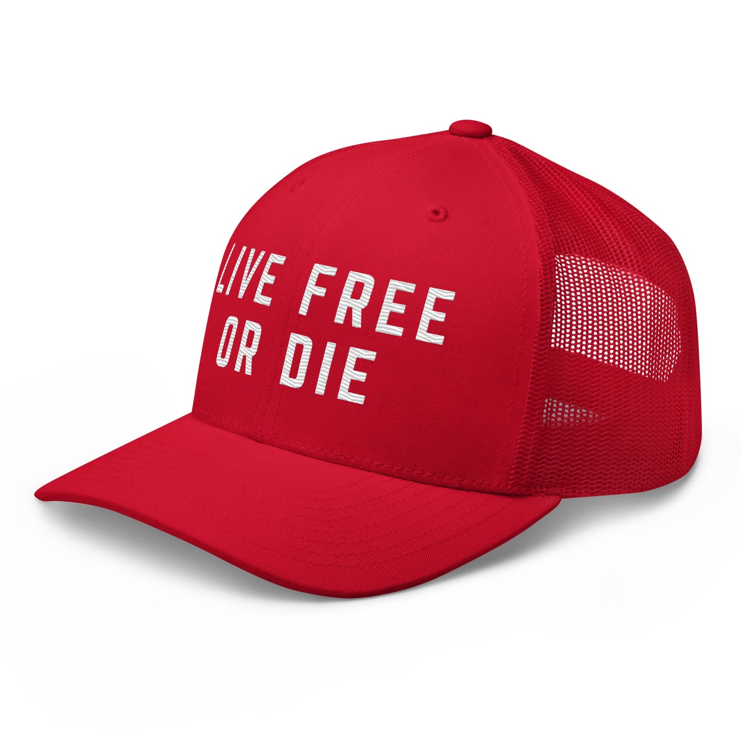 Embroidered "LIVE FREE OR DIE" | Retro Trucker Cap Retro Trucker Cap Gun Beaver