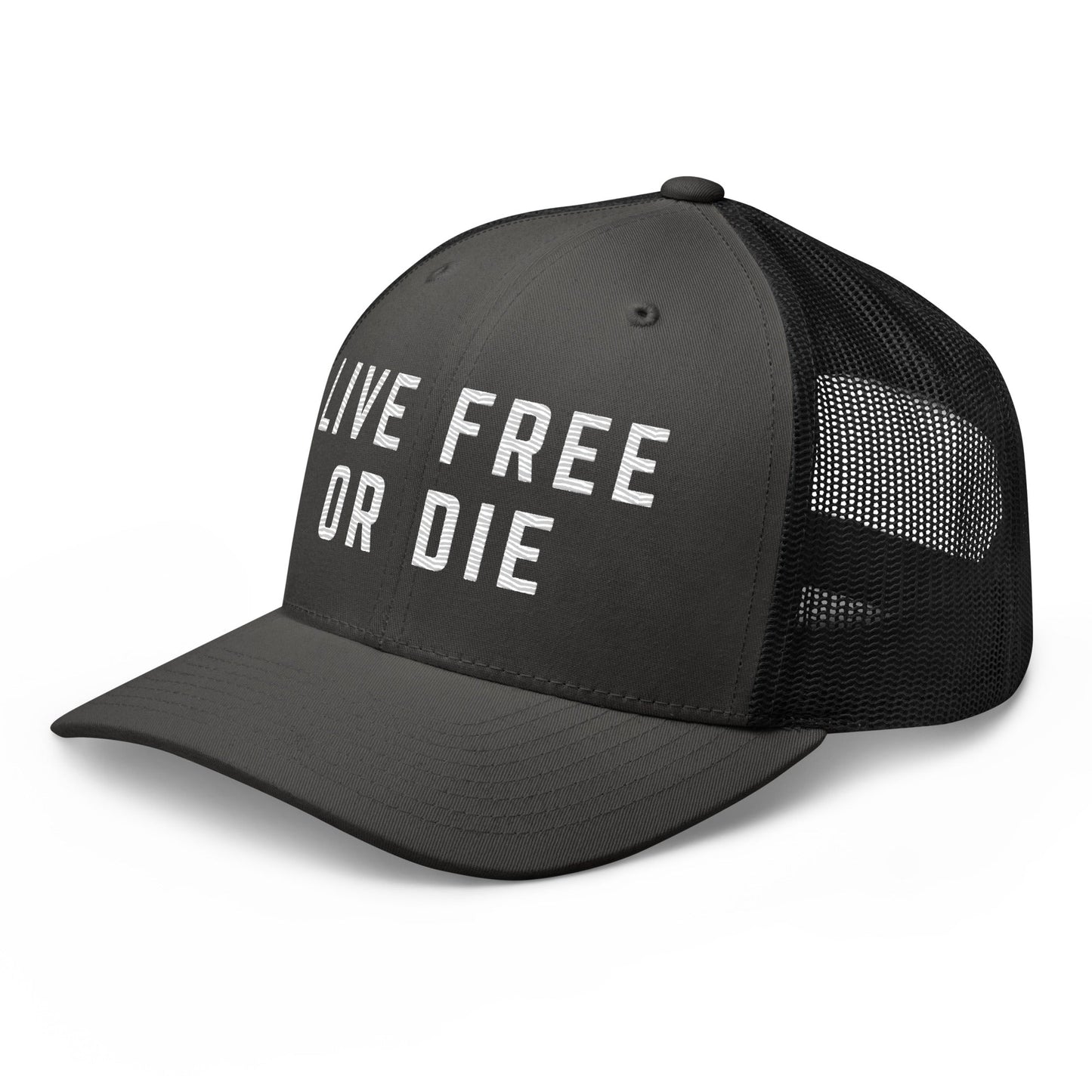 Embroidered "LIVE FREE OR DIE" | Retro Trucker Cap Retro Trucker Cap Gun Beaver