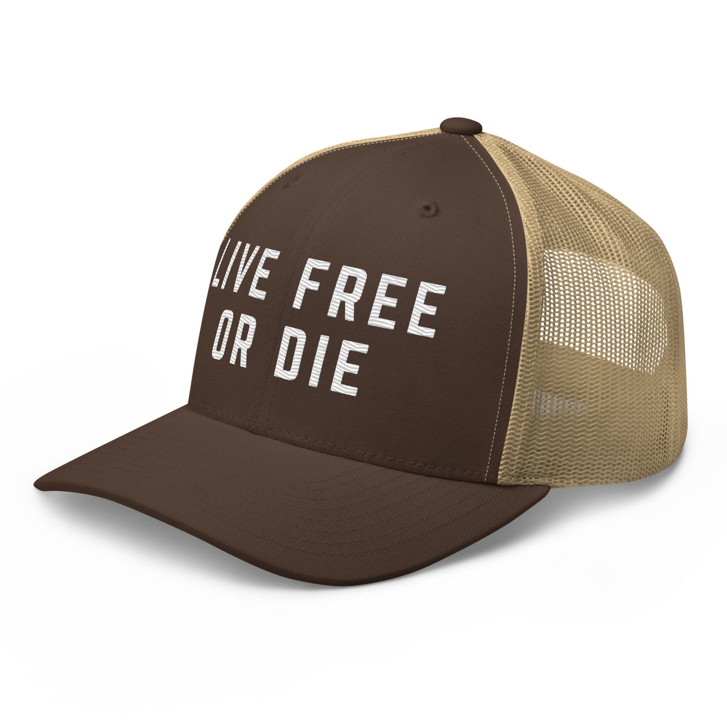 Embroidered "LIVE FREE OR DIE" | Retro Trucker Cap Retro Trucker Cap Gun Beaver