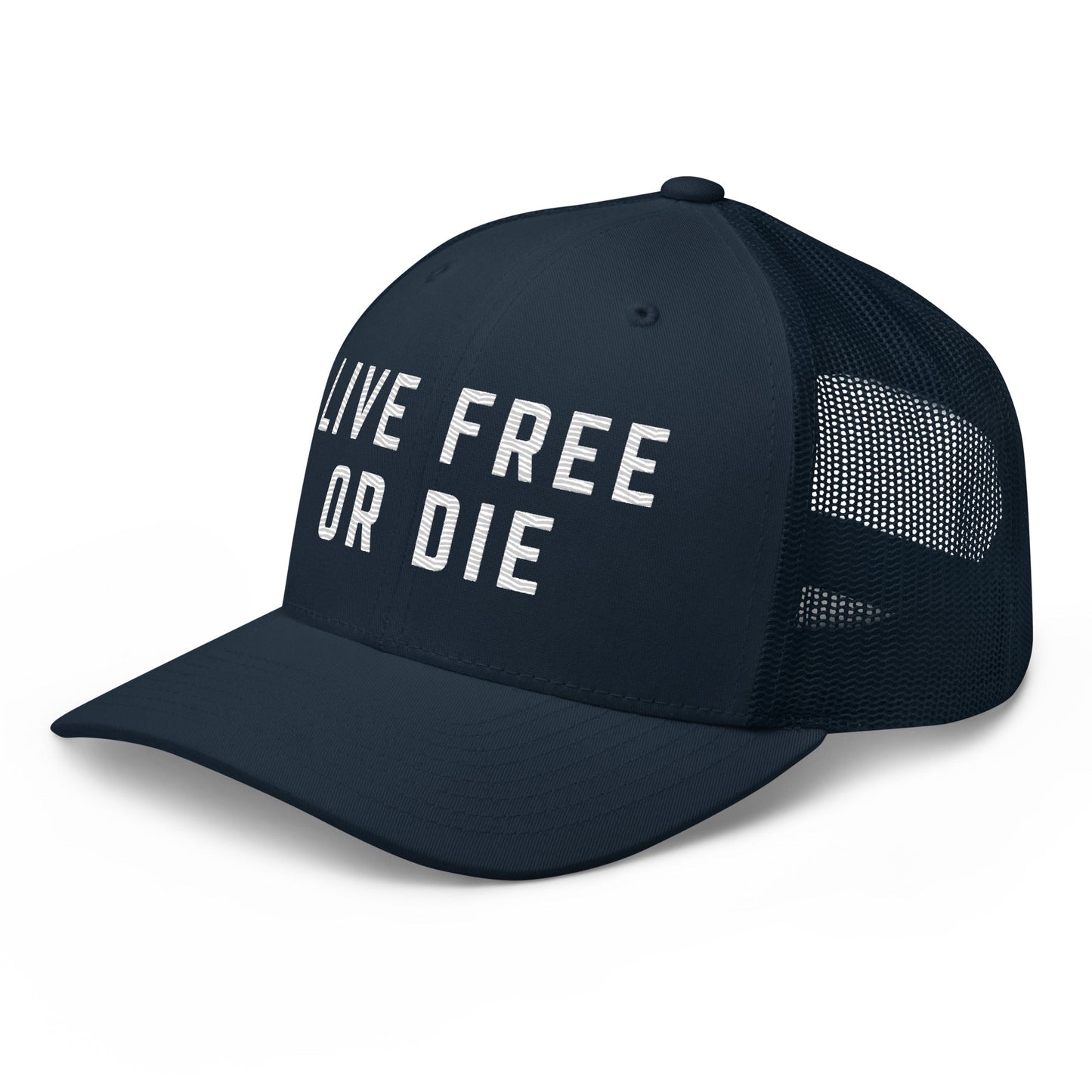 Embroidered "LIVE FREE OR DIE" | Retro Trucker Cap Retro Trucker Cap Gun Beaver
