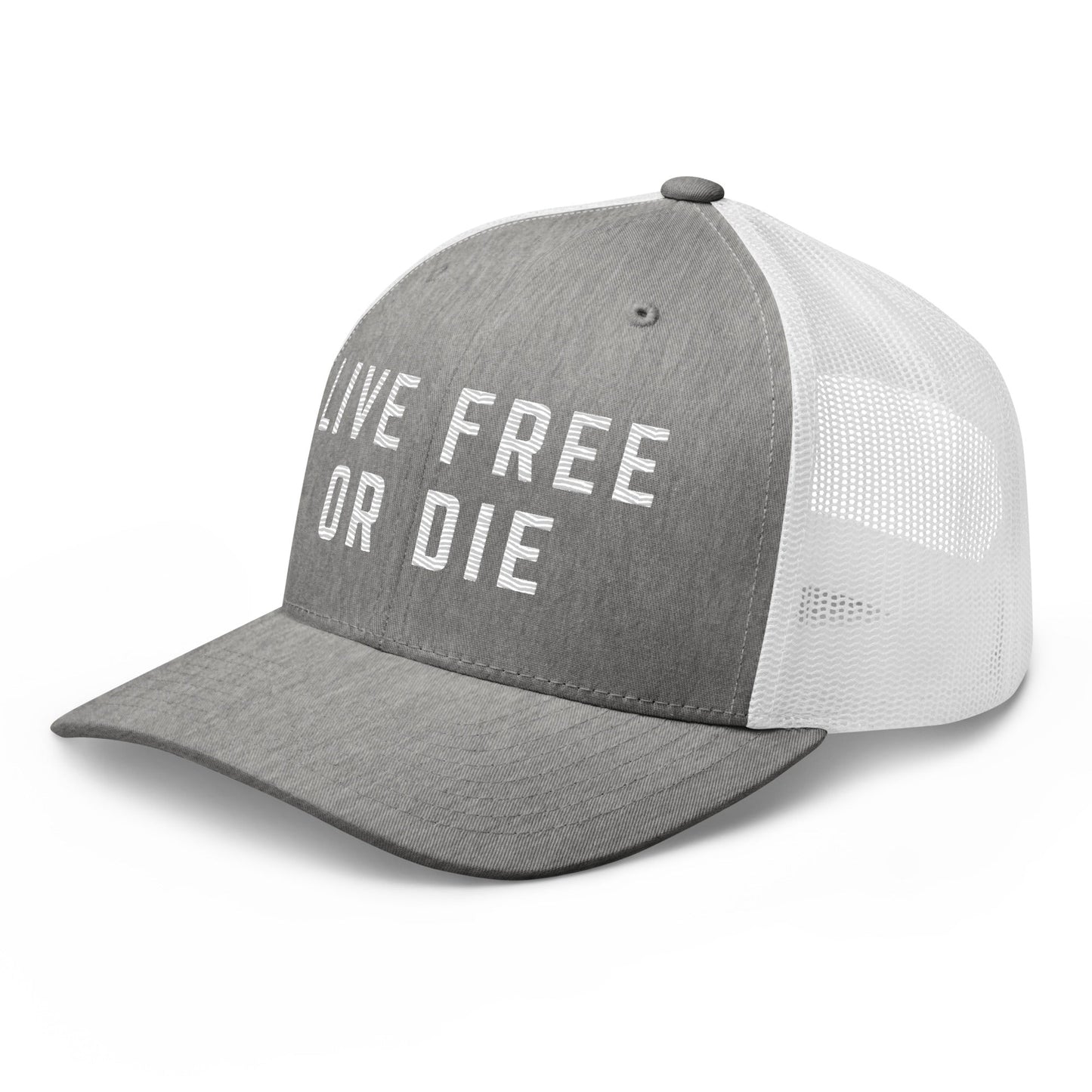 Embroidered "LIVE FREE OR DIE" | Retro Trucker Cap Retro Trucker Cap Gun Beaver