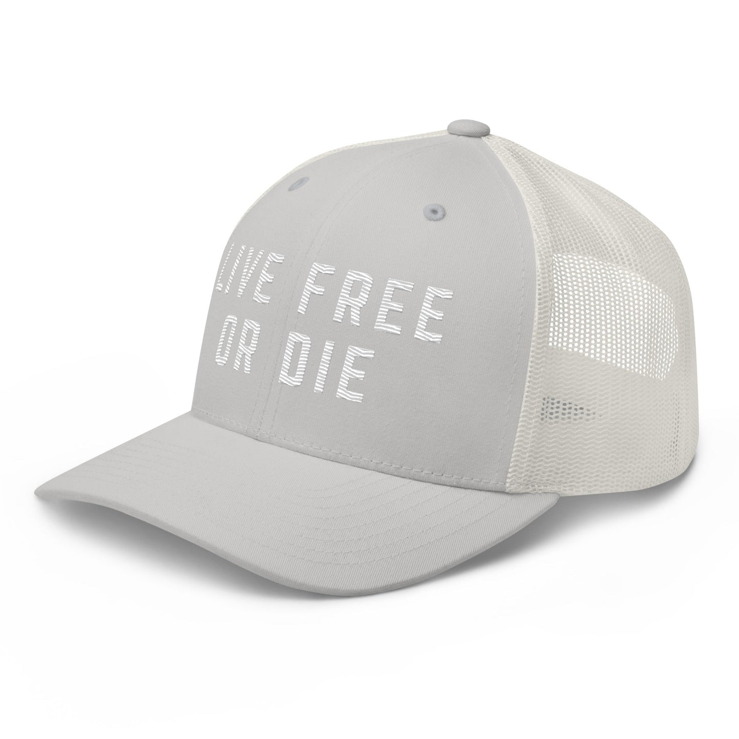 Embroidered "LIVE FREE OR DIE" | Retro Trucker Cap Retro Trucker Cap Gun Beaver