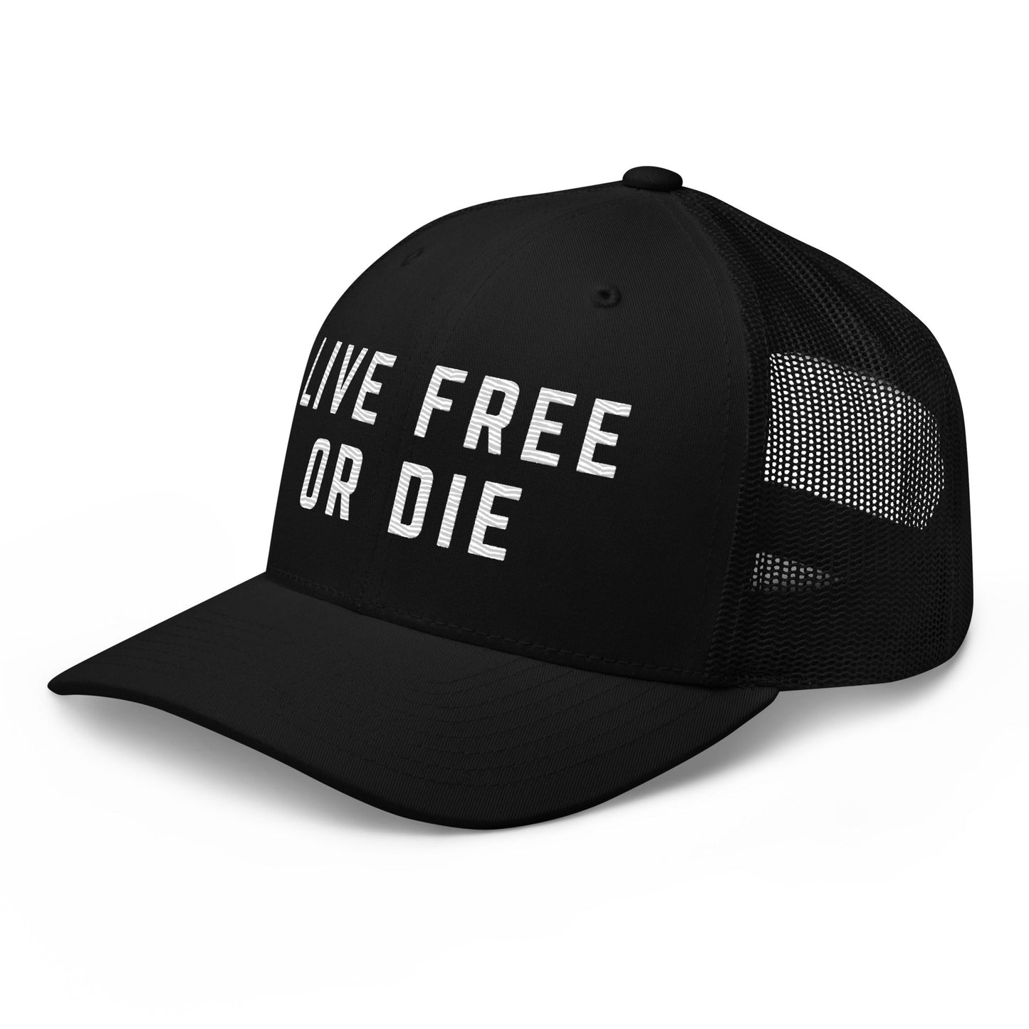 Embroidered "LIVE FREE OR DIE" | Retro Trucker Cap Retro Trucker Cap Gun Beaver