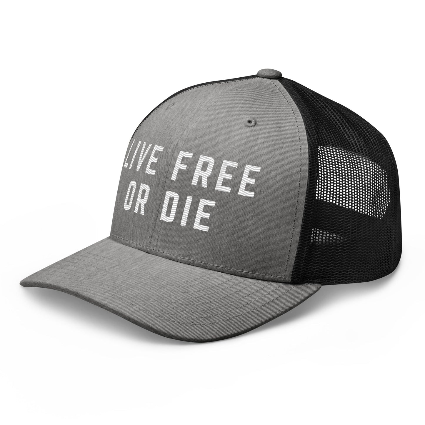 Embroidered "LIVE FREE OR DIE" | Retro Trucker Cap Retro Trucker Cap Gun Beaver