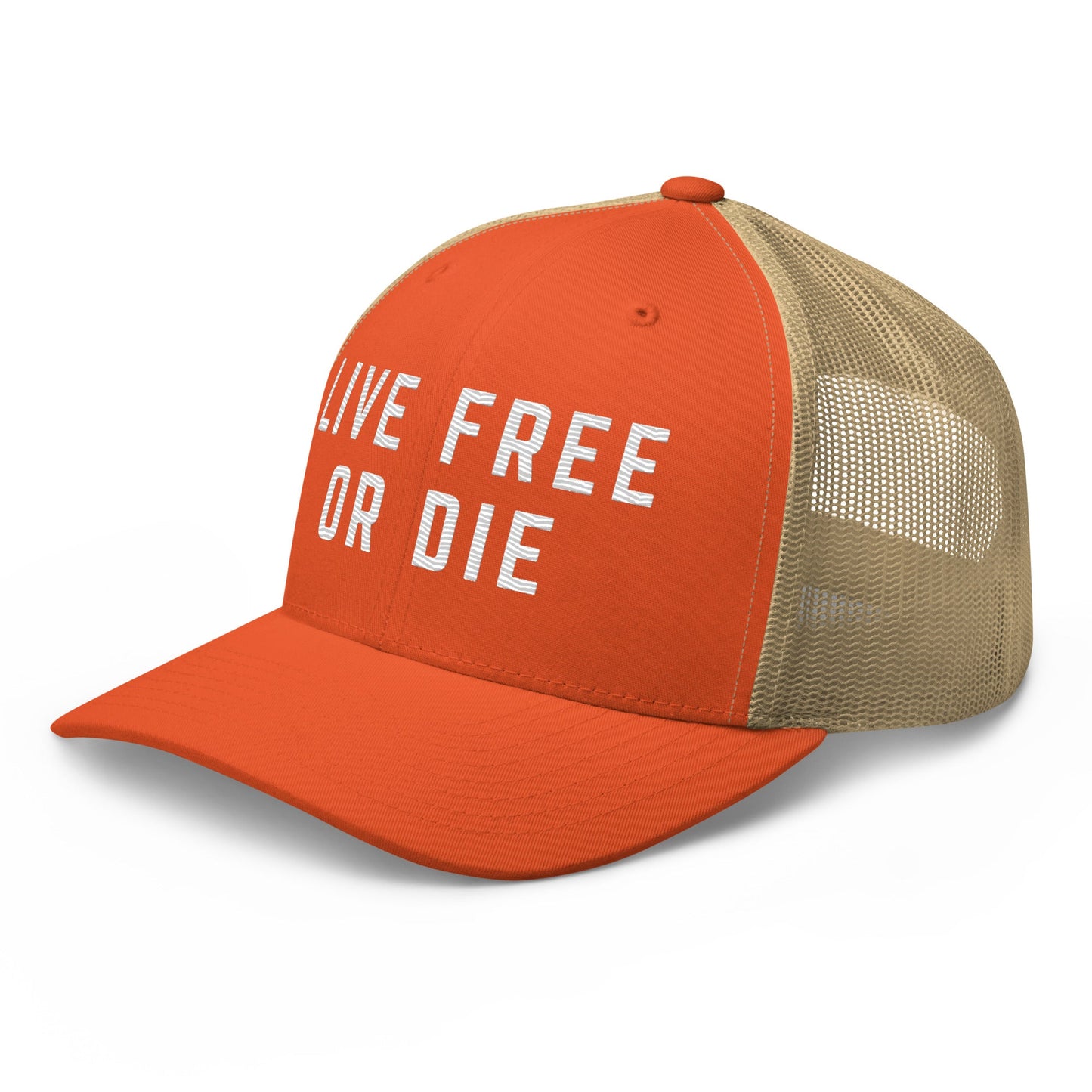 Embroidered "LIVE FREE OR DIE" | Retro Trucker Cap Retro Trucker Cap Gun Beaver