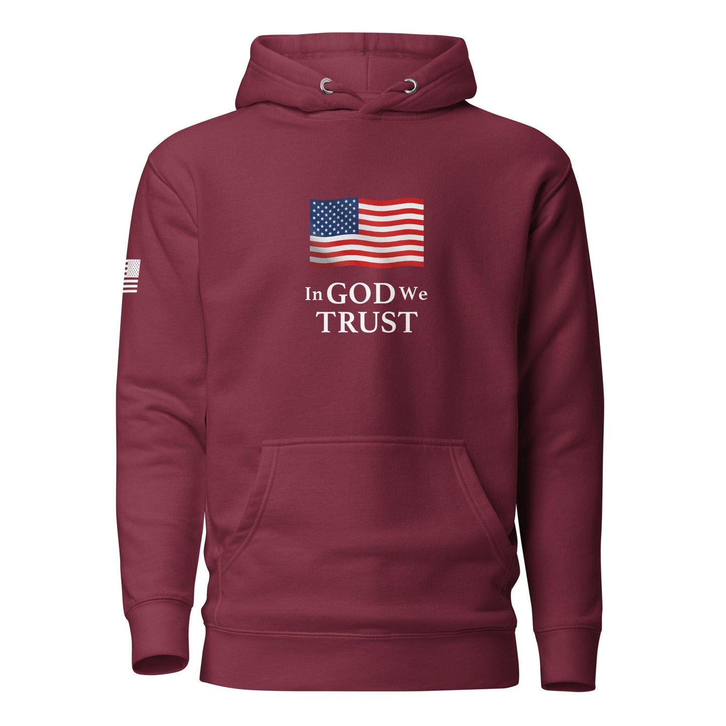 "In God We Trust" | Premium Cotton Hoodie Cotton Hoodie Gun Beaver Maroon S