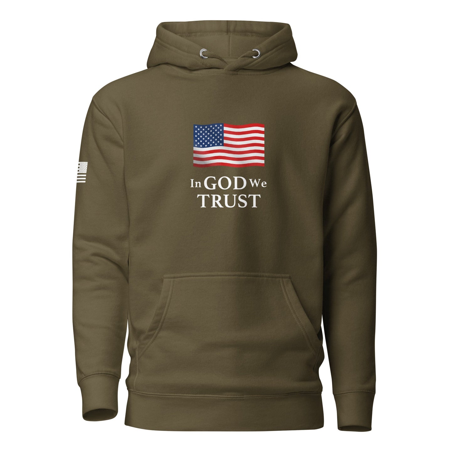 "In God We Trust" | Premium Cotton Hoodie Cotton Hoodie Gun Beaver Military Green S