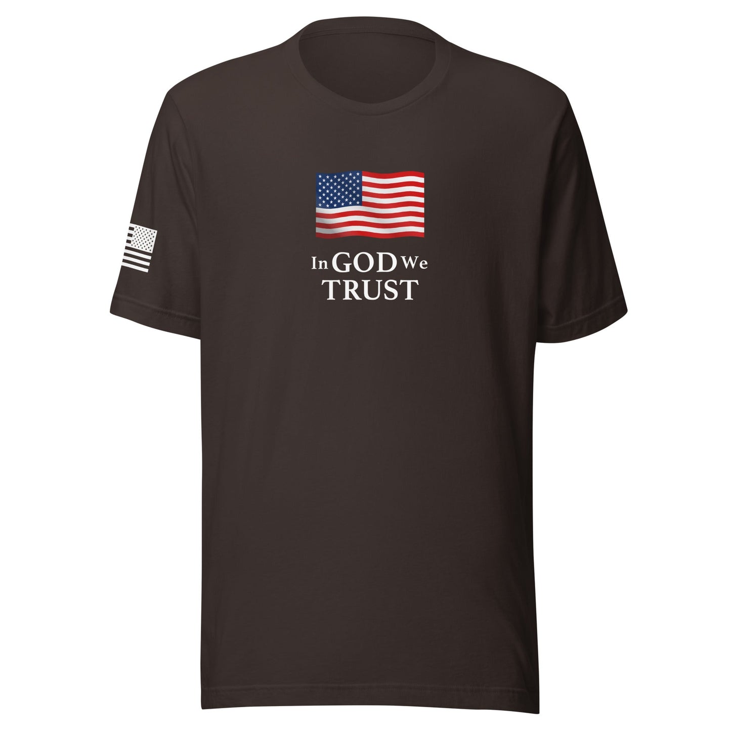 "In God We Trust" | Short Sleeve Jersey T-Shirt | Bella + Canvas T-Shirt Gun Beaver Brown S