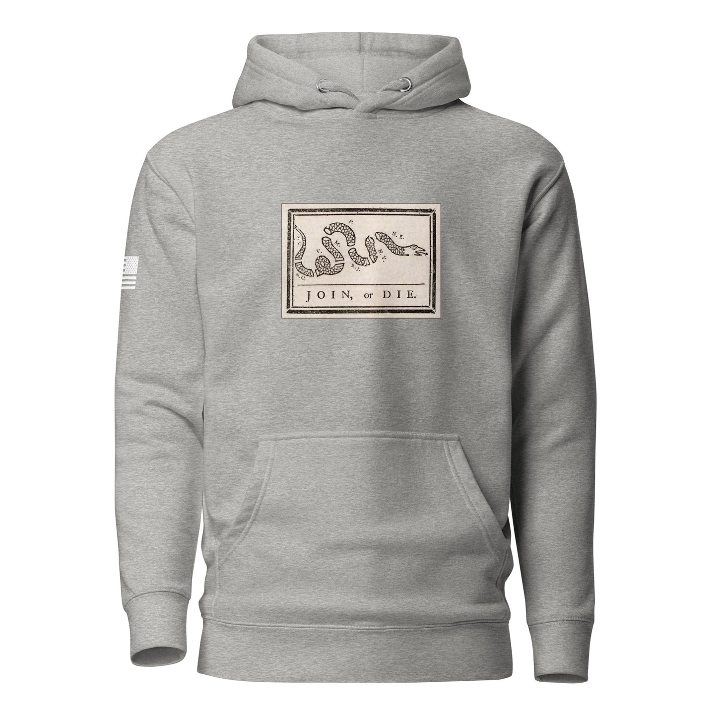 "Join or Die" Flag | Premium Cotton Hoodie Cotton Hoodie Gun Beaver Carbon Grey S