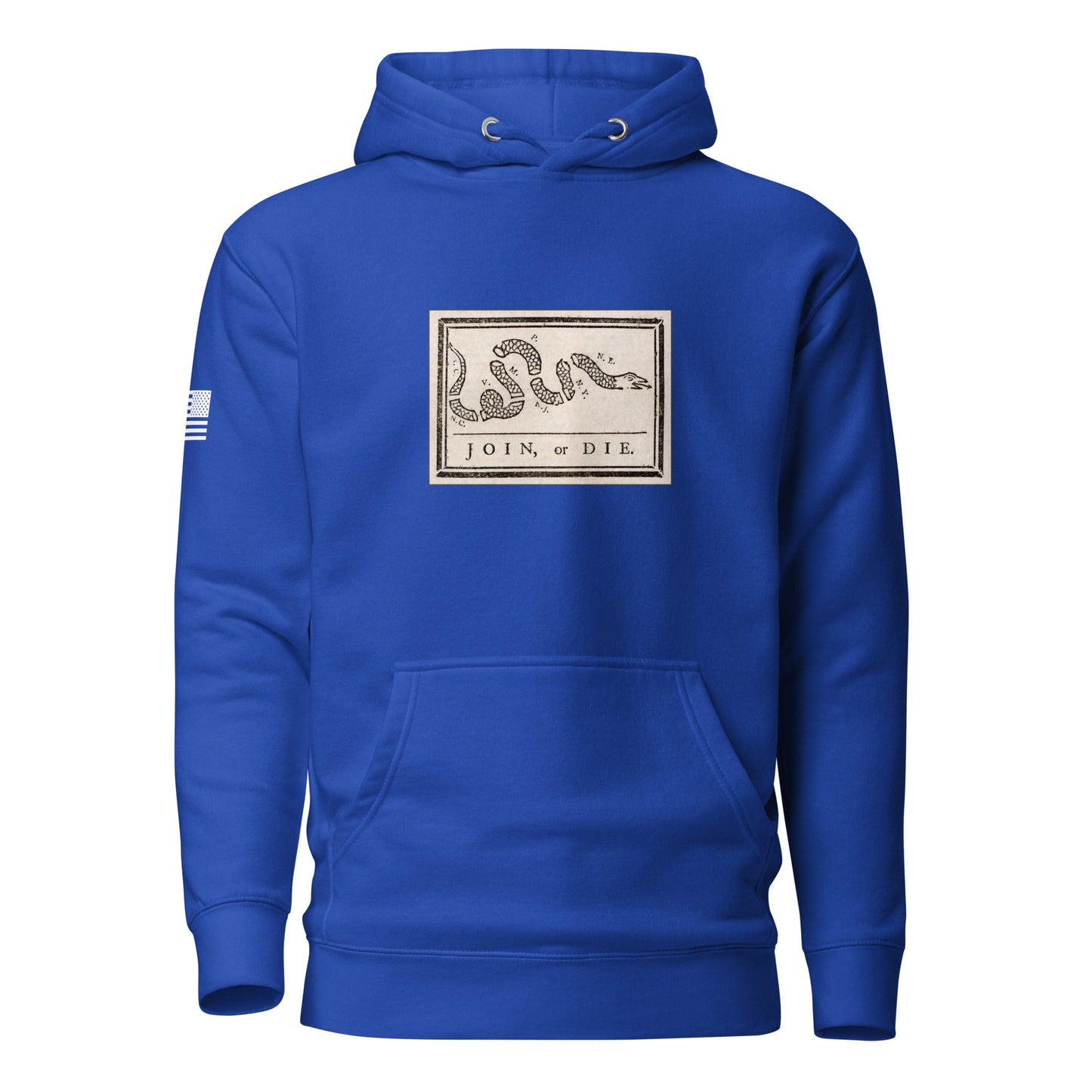 "Join or Die" Flag | Premium Cotton Hoodie Cotton Hoodie Gun Beaver Team Royal S