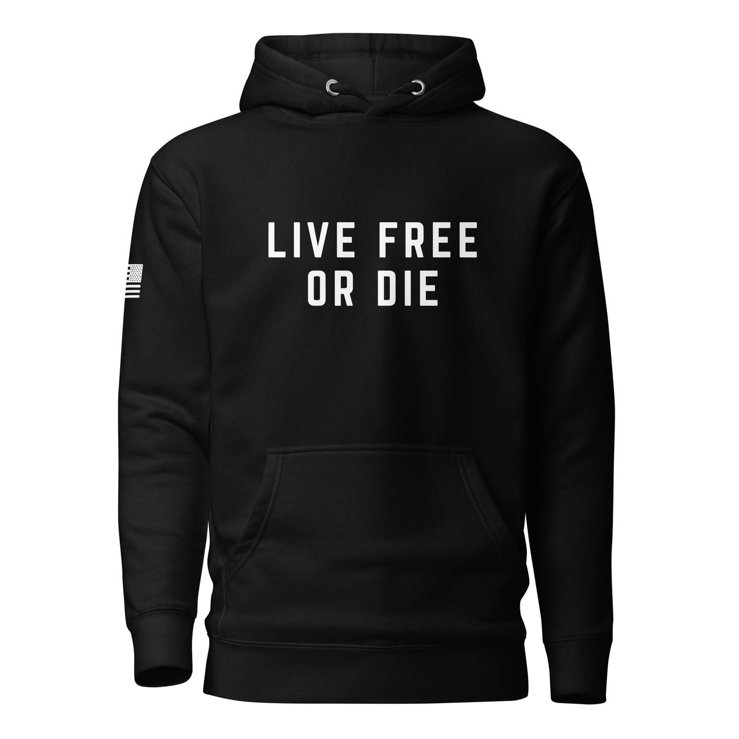 "LIVE FREE OR DIE" | Premium Cotton Hoodie Cotton Hoodie Gun Beaver Black S