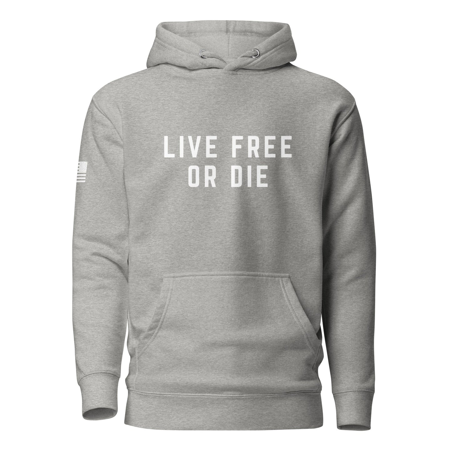 "LIVE FREE OR DIE" | Premium Cotton Hoodie Cotton Hoodie Gun Beaver Carbon Grey S