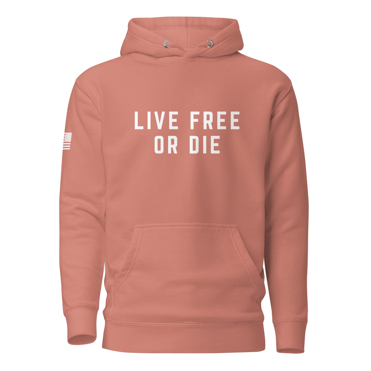 "LIVE FREE OR DIE" | Premium Cotton Hoodie Cotton Hoodie Gun Beaver Dusty Rose S