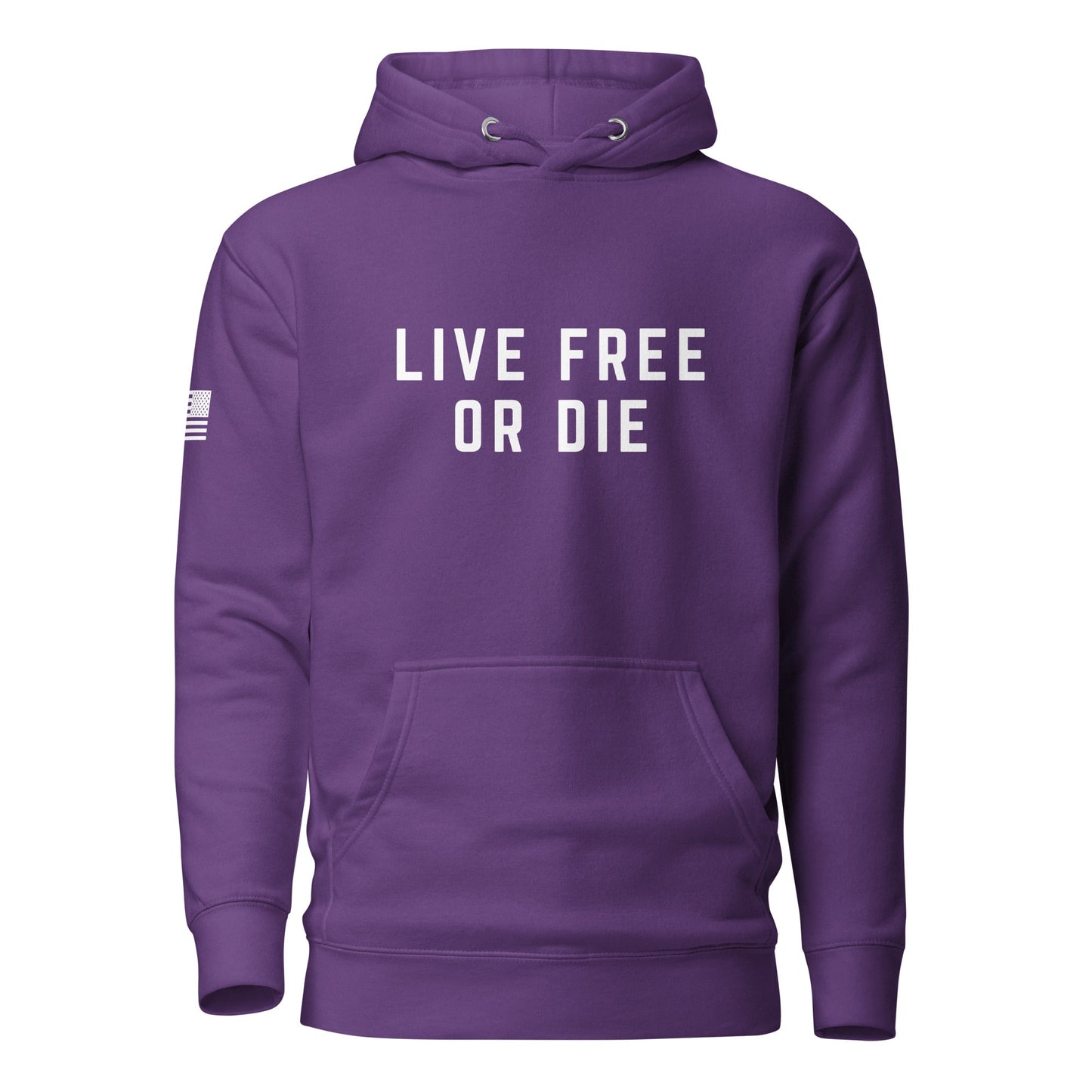 "LIVE FREE OR DIE" | Premium Cotton Hoodie Cotton Hoodie Gun Beaver Purple S