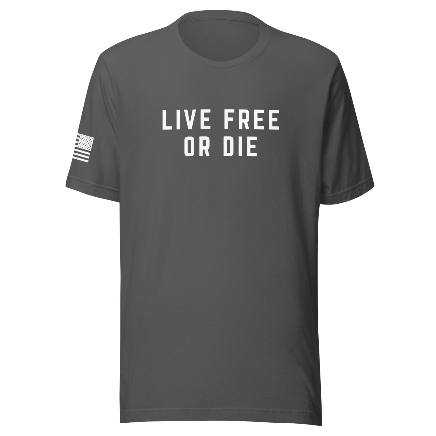 "LIVE FREE OR DIE" | Short Sleeve Jersey T-Shirt | Bella + Canvas T-Shirt Gun Beaver Asphalt S