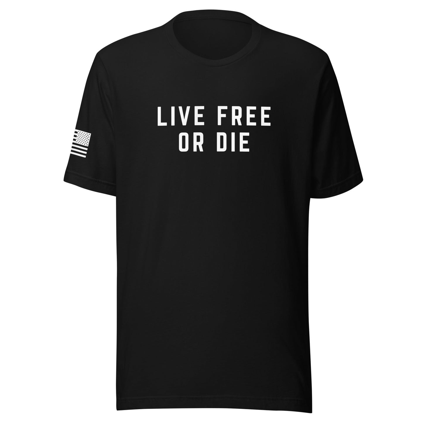 "LIVE FREE OR DIE" | Short Sleeve Jersey T-Shirt | Bella + Canvas T-Shirt Gun Beaver Black S