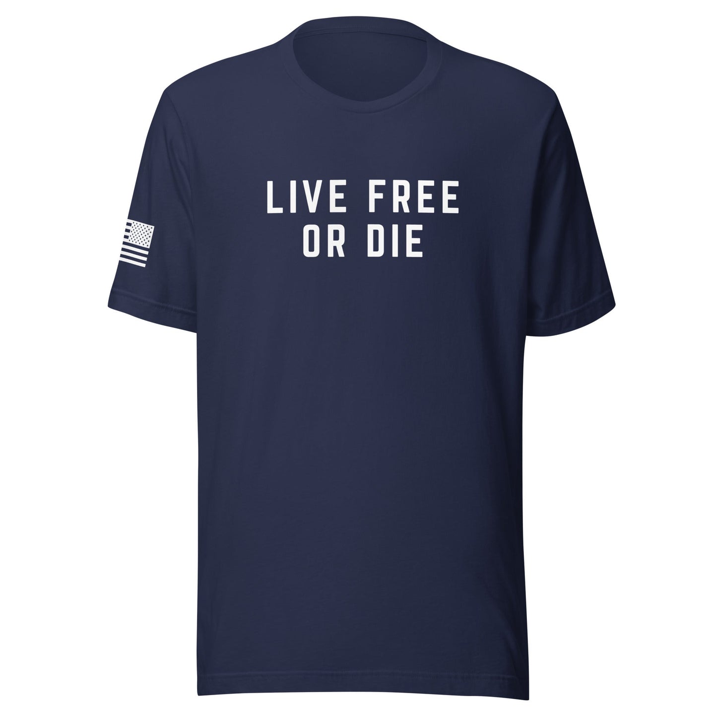 "LIVE FREE OR DIE" | Short Sleeve Jersey T-Shirt | Bella + Canvas T-Shirt Gun Beaver Navy S