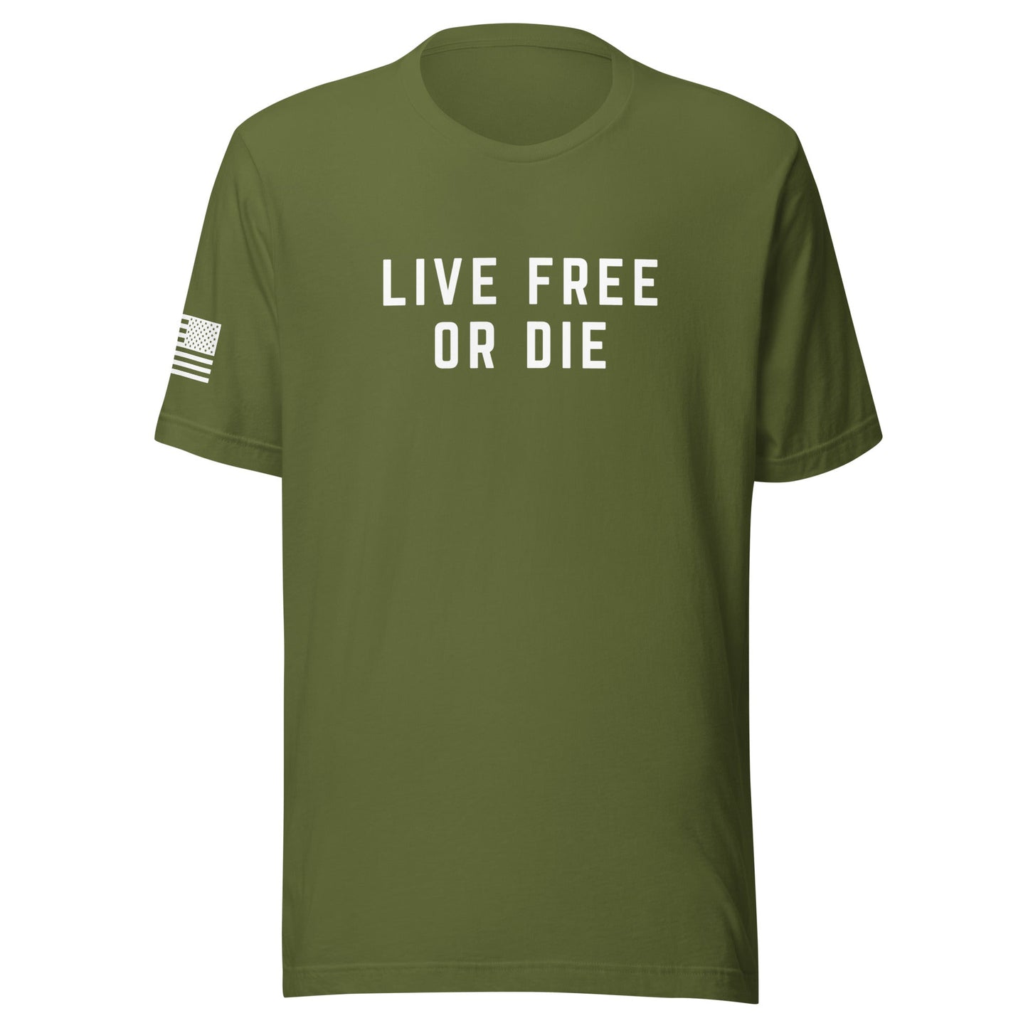 "LIVE FREE OR DIE" | Short Sleeve Jersey T-Shirt | Bella + Canvas T-Shirt Gun Beaver Olive S