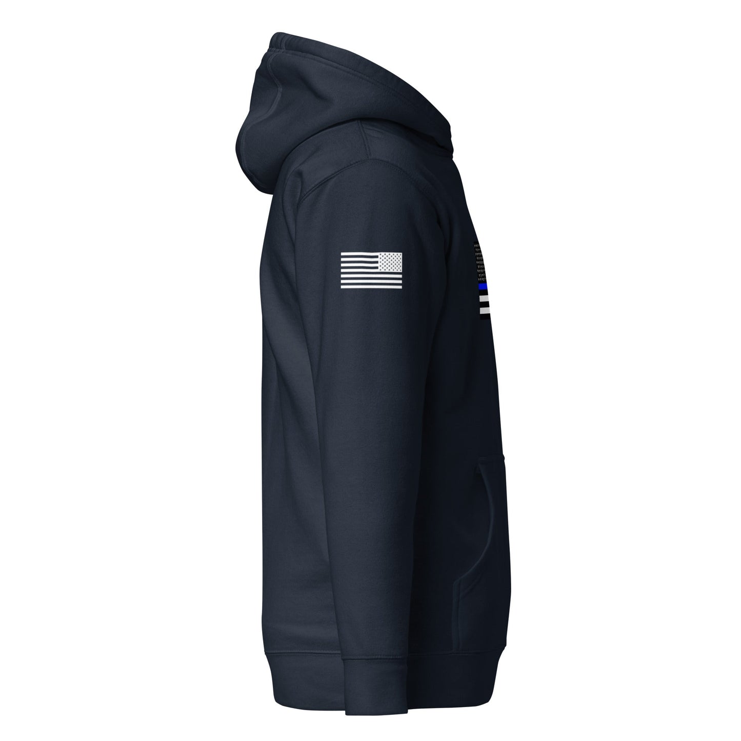 Thin Blue Line Flag | Premium Cotton Hoodie Cotton Hoodie Gun Beaver