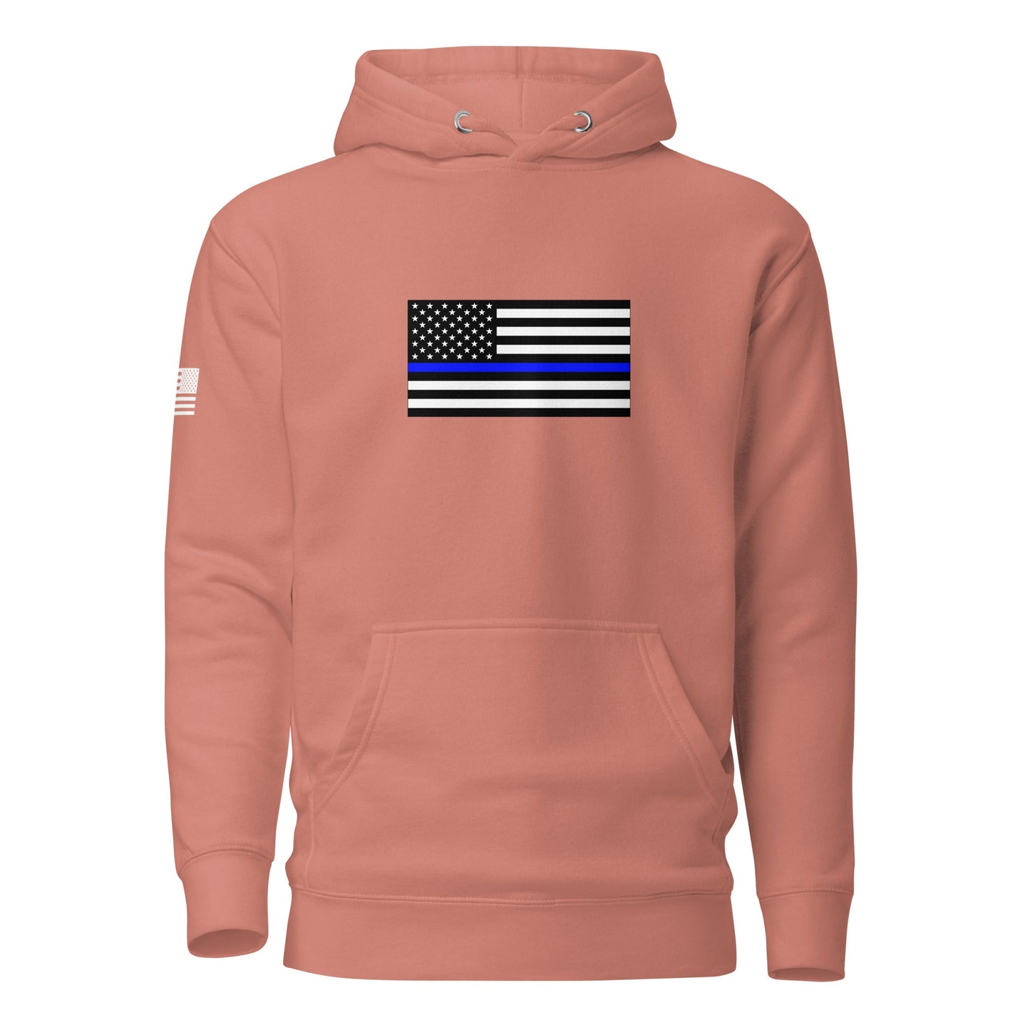 Thin Blue Line Flag | Premium Cotton Hoodie Cotton Hoodie Gun Beaver Dusty Rose S