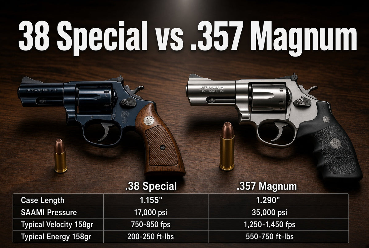 .38 Special vs .357 Magnum: What Actually Changes When You Step Up
