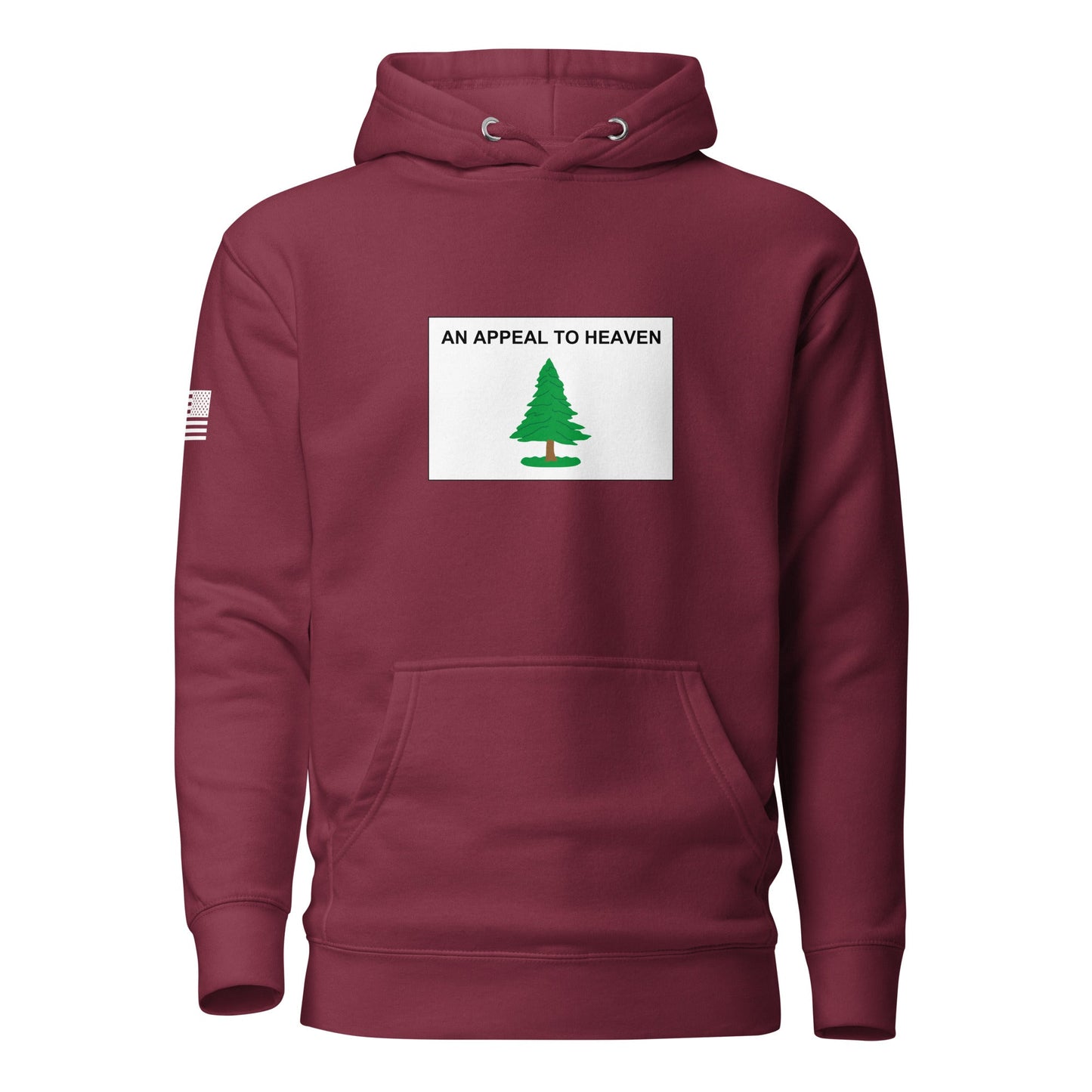 "An Appeal to Heaven" Flag | Premium Cotton Hoodie Cotton Hoodie Gun Beaver Maroon S