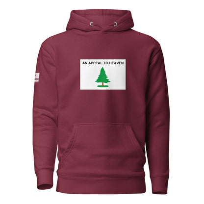 "An Appeal to Heaven" Flag | Premium Cotton Hoodie Cotton Hoodie Gun Beaver Maroon S