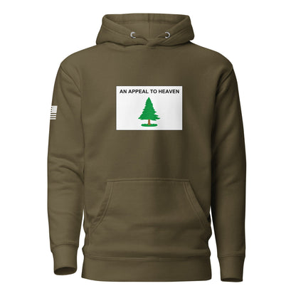 "An Appeal to Heaven" Flag | Premium Cotton Hoodie Cotton Hoodie Gun Beaver Military Green S
