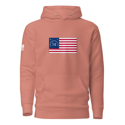 Bennington Flag | Premium Cotton Hoodie Cotton Hoodie Gun Beaver Dusty Rose S 