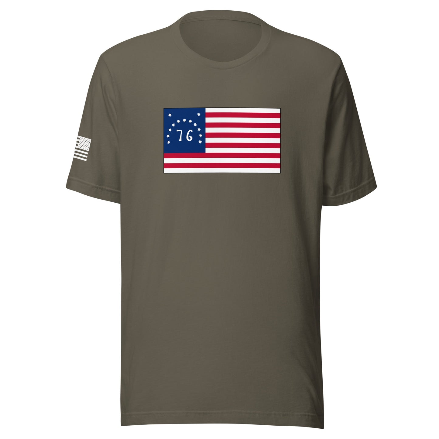 Bennington Flag | Short Sleeve Jersey T-Shirt | Bella + Canvas T-Shirt Gun Beaver Army S 