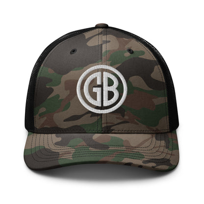 Embroidered  Gun Beaver Logo | Camouflage Trucker Cap Camouflage Trucker Cap Gun Beaver Camo/Black  