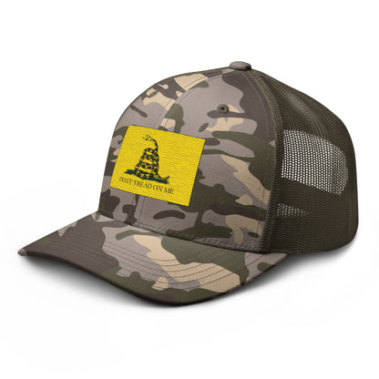 Embroidered "Don't Tread on Me" Gadsden Flag | Camouflage Trucker Cap Camouflage Trucker Cap Gun Beaver   