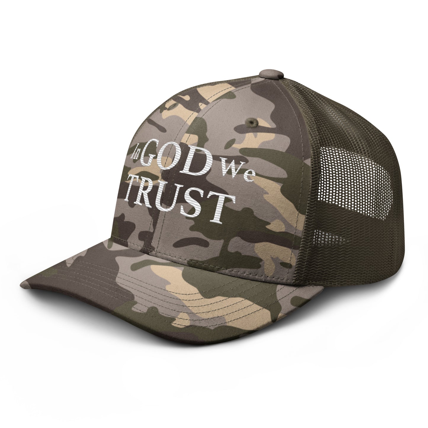 Embroidered "In God We Trust" | Camouflage Trucker Cap Camouflage Trucker Cap Gun Beaver   