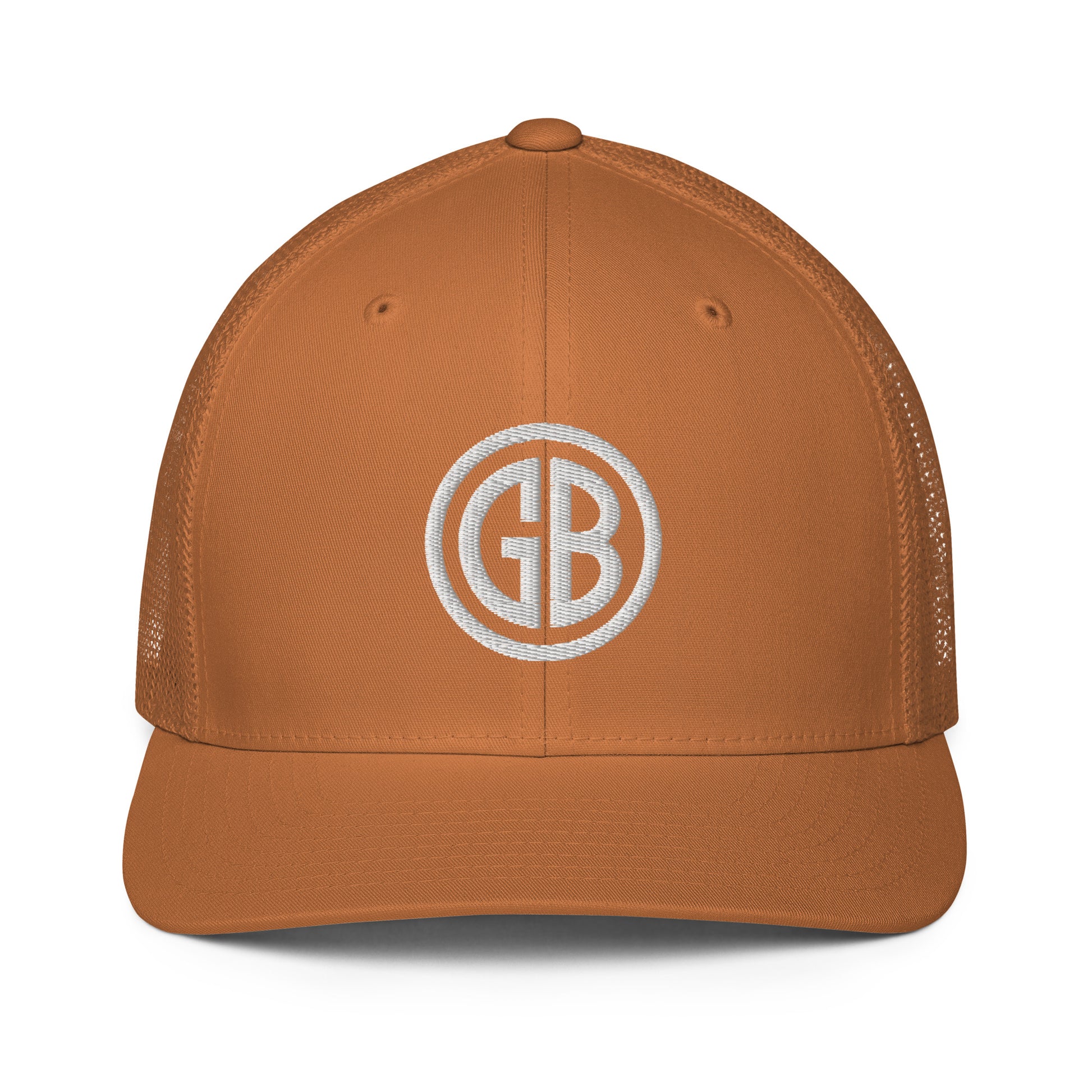 Embroidered Gun Beaver Logo | Closed-Back Trucker Cap | Flexfit 6511 Flexfit 6511 Gun Beaver Caramel  