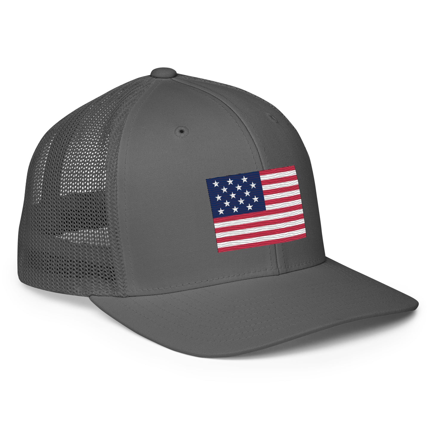 Embroidered 1812 Flag ("The Star-Spangled Banner") | Closed-Back Trucker Cap | Flexfit 6511 Flexfit 6511 Gun Beaver   