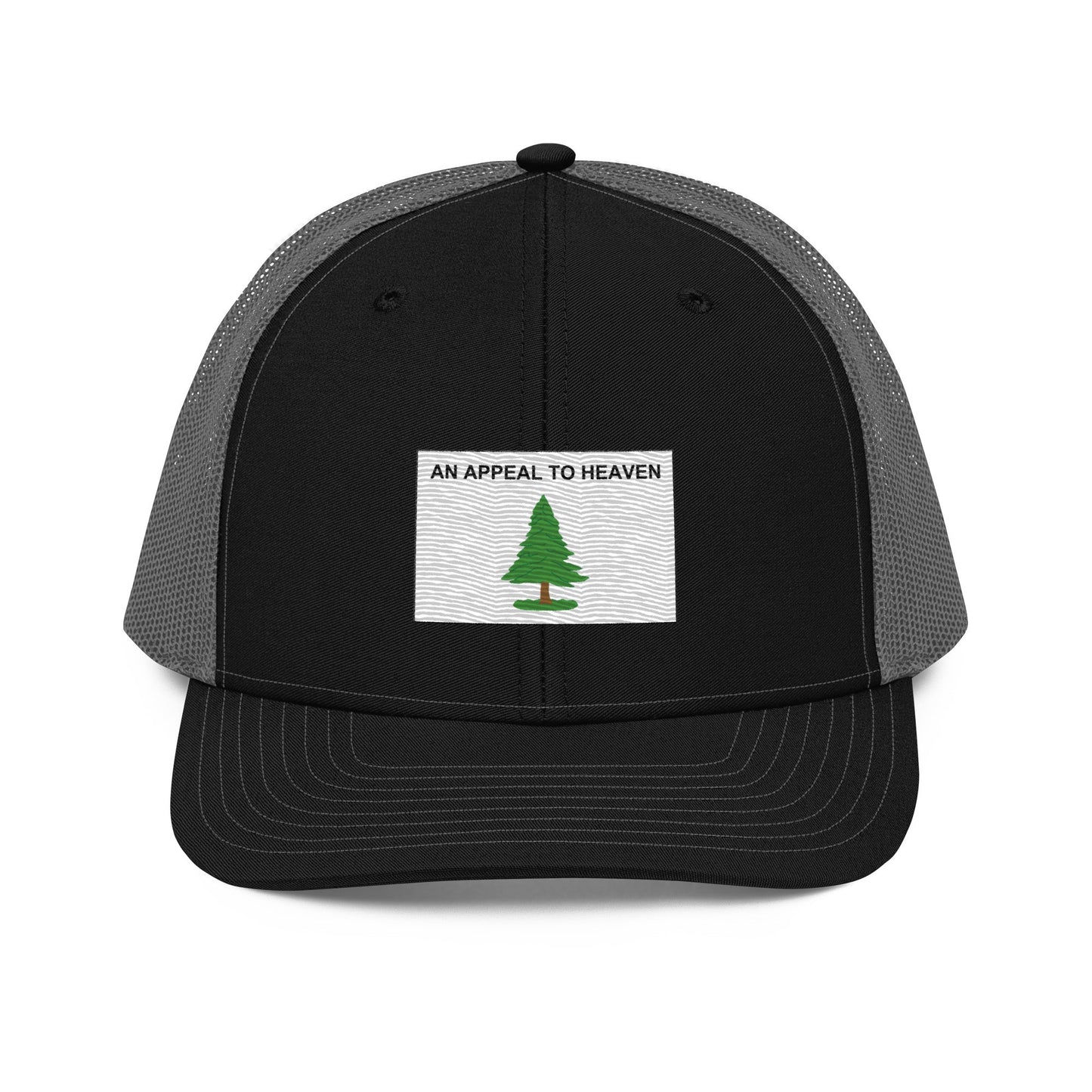 Embroidered "An Appeal to Heaven" Flag | Snapback Trucker Cap | Richardson 112 Richardson 112 Gun Beaver Black / Charcoal  