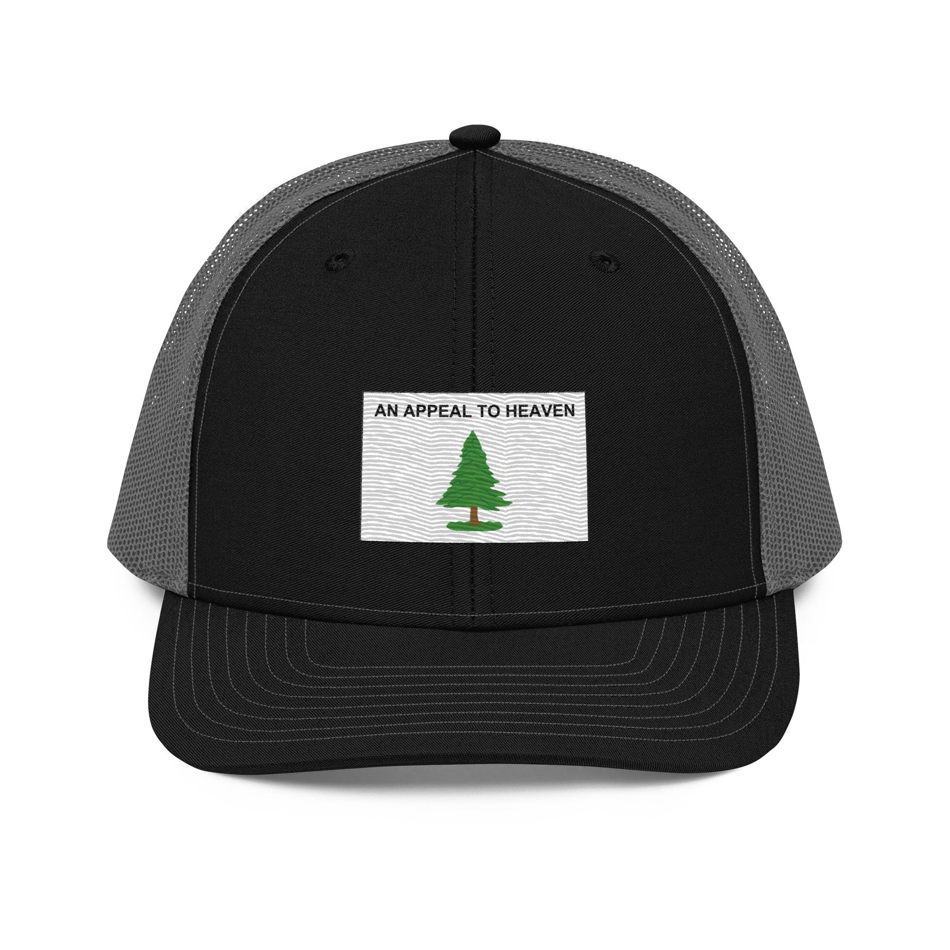 Embroidered "An Appeal to Heaven" Flag | Snapback Trucker Cap | Richardson 112 Richardson 112 Gun Beaver Black / Charcoal  