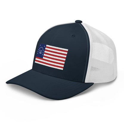 Embroidered Bennington Flag | Retro Trucker Cap Retro Trucker Cap Gun Beaver   
